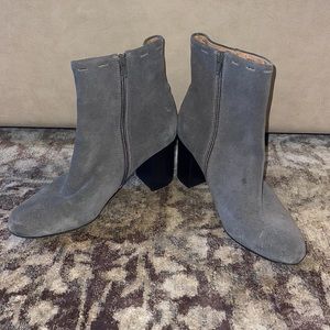Corso Como Gray Suede Leather Heel Ankle Boots
